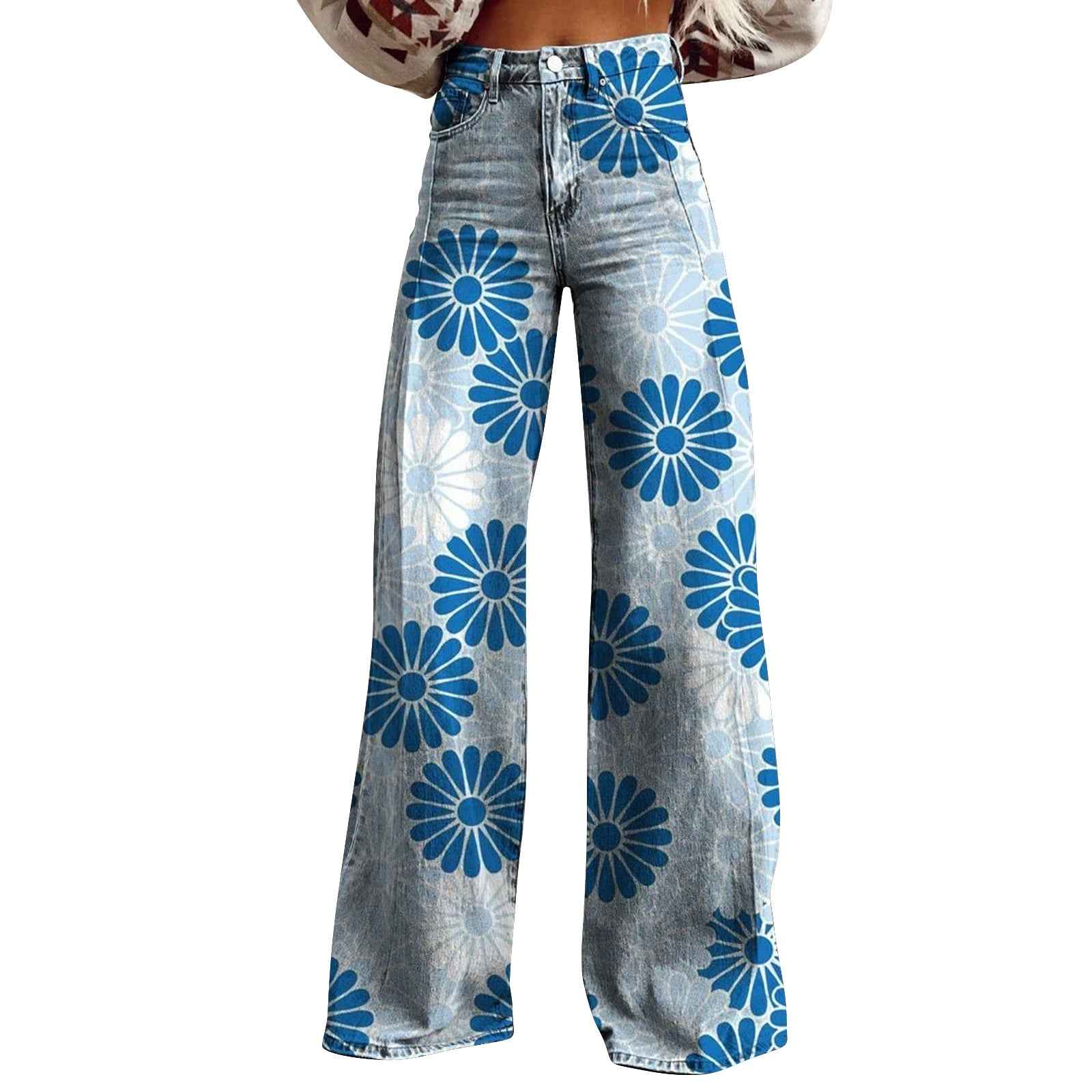 Trendy Flared Denim Jeans Made From Pure Cotton For Women
