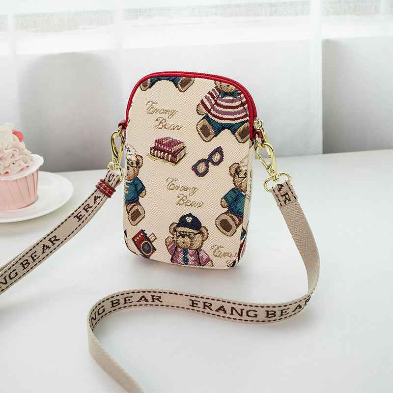 Embroidered Fashionable Phone Bag Womens Crossbodyc