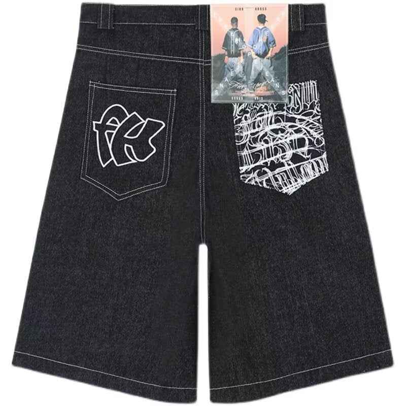 Mens Loose-Fit Summer Denim Shorts In The American West Coast Style