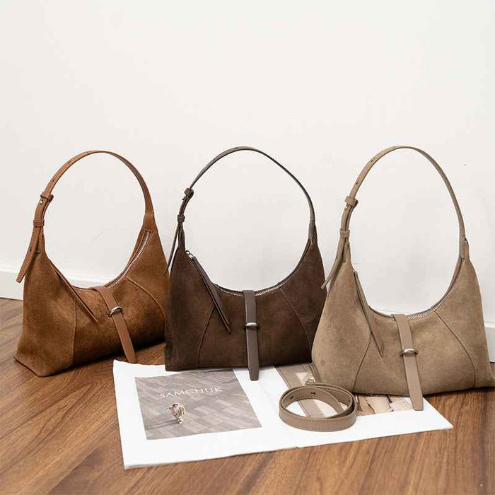 Korean-style Womens Commuter Shoulder Bag With A Textured Cross-body Design