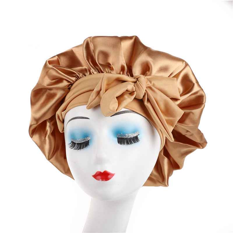 Single Layer Ribbon Round Cap Bow Artificial Silk