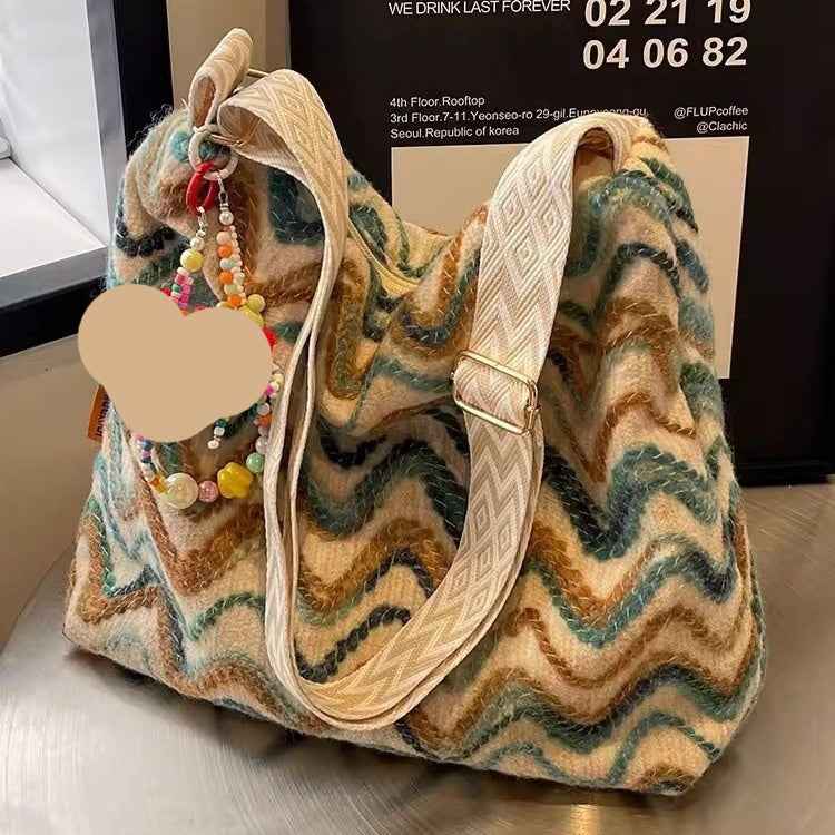 Womens Casual Ethnic-Style Embroidered Crossbody Shoulder Bag
