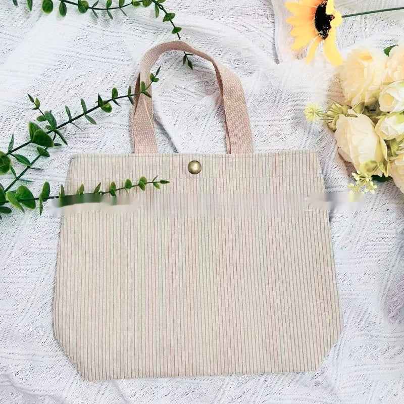 Rough-yarn Minimalist-style Tote With Double-sided Prints A Versatile High-capacity Womens Canvas Bag