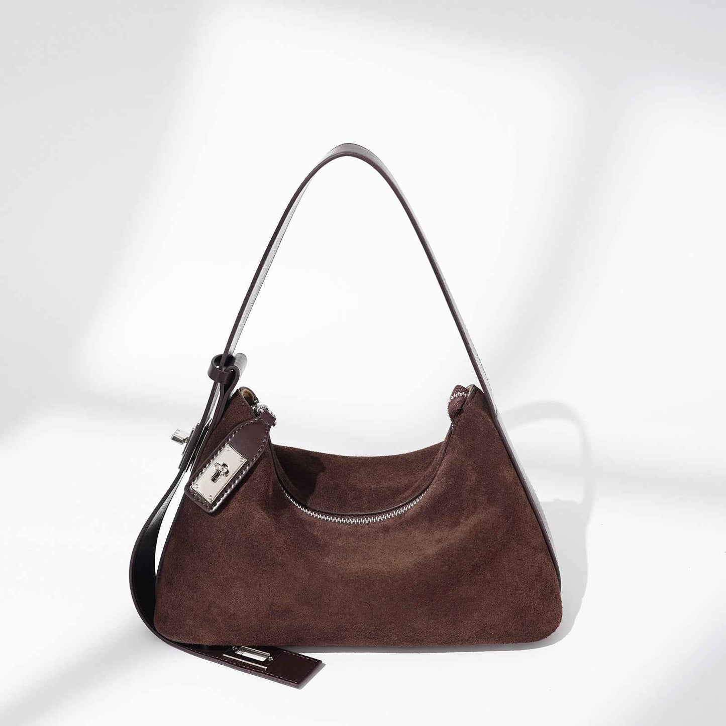 Retro-chic Soft Crescent-shaped Dumpling Bag Niche Design Shoulder And Tote Cowhide Commuter Bag For Women
