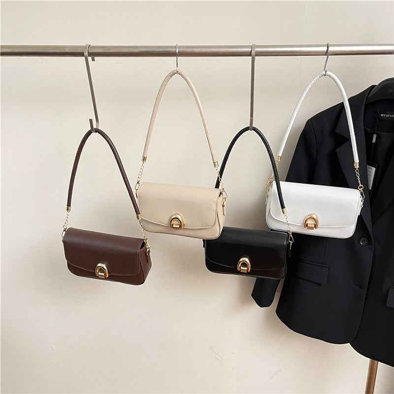 AutumnWinter Soft-Texture Retro Chic Large-Capacity Minimalist Small Square ShoulderCrossbody Bag