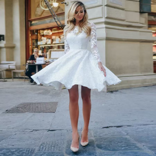 Wedding Dress White Vintage Lace Women Dress by Mirlaine Univers