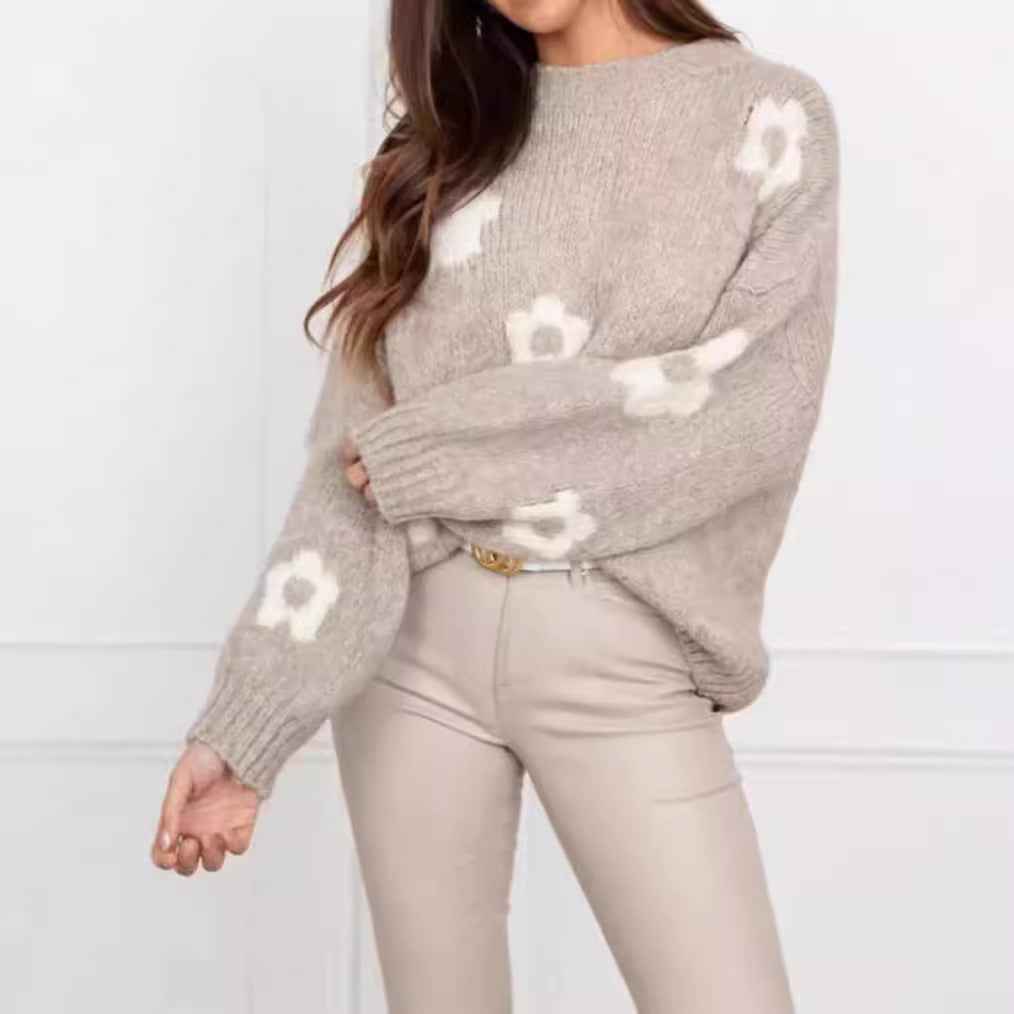 Autumn And Winter Women's Sweaters, Women's Floral Personalized Plus-size Trendy Sweaters