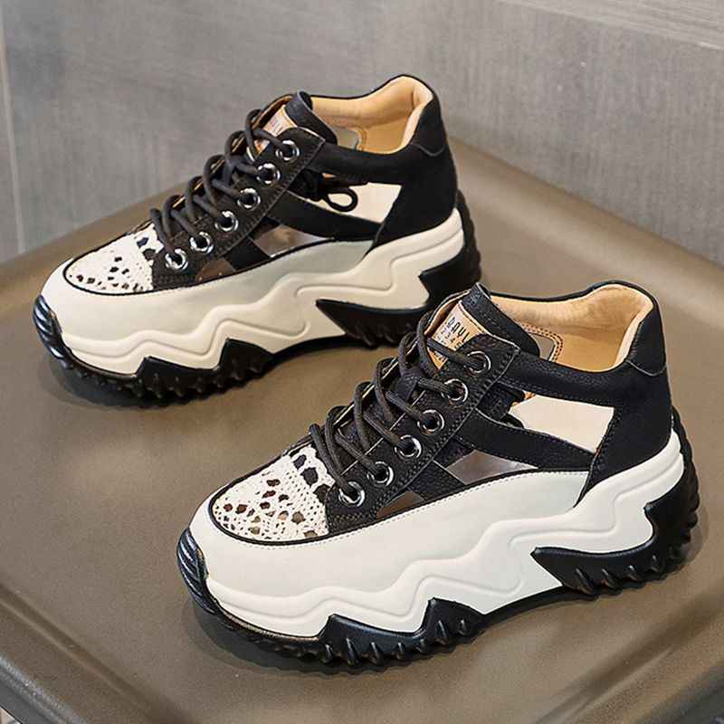 Soft Leather Hollow Sandals For Women All-match Breathable