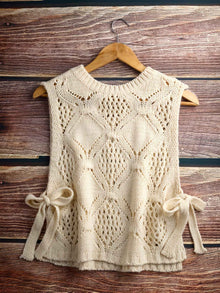 Hollowed-out Vintage Knit Vest Sweater