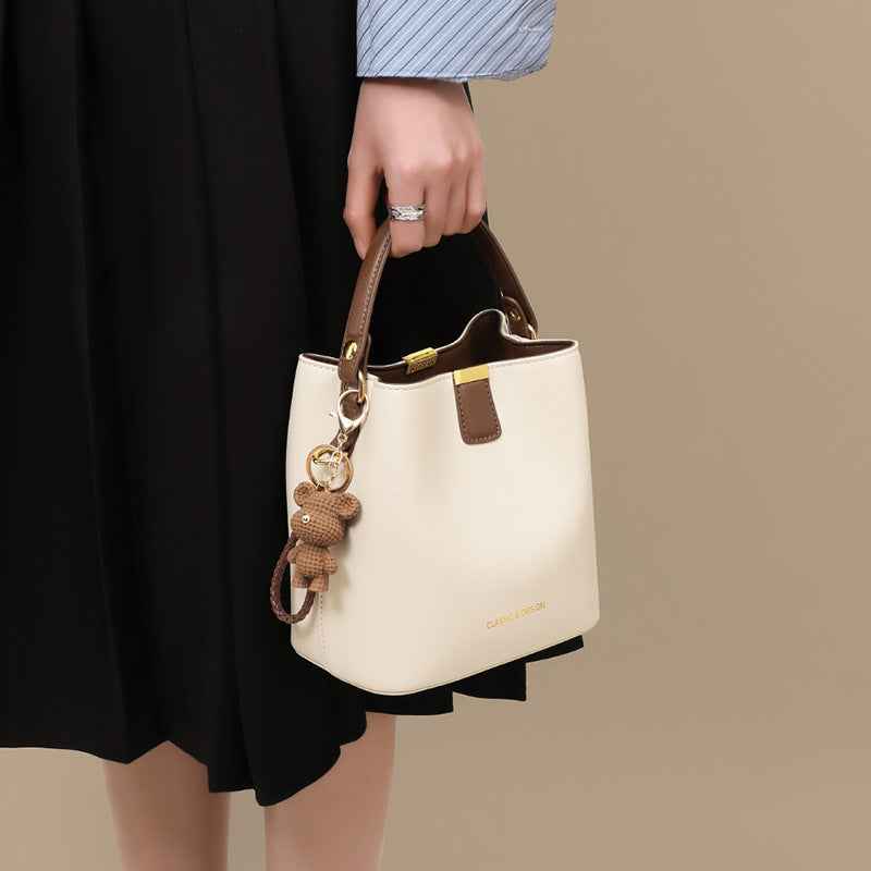 New Leather Crossbody Bucket Bag
