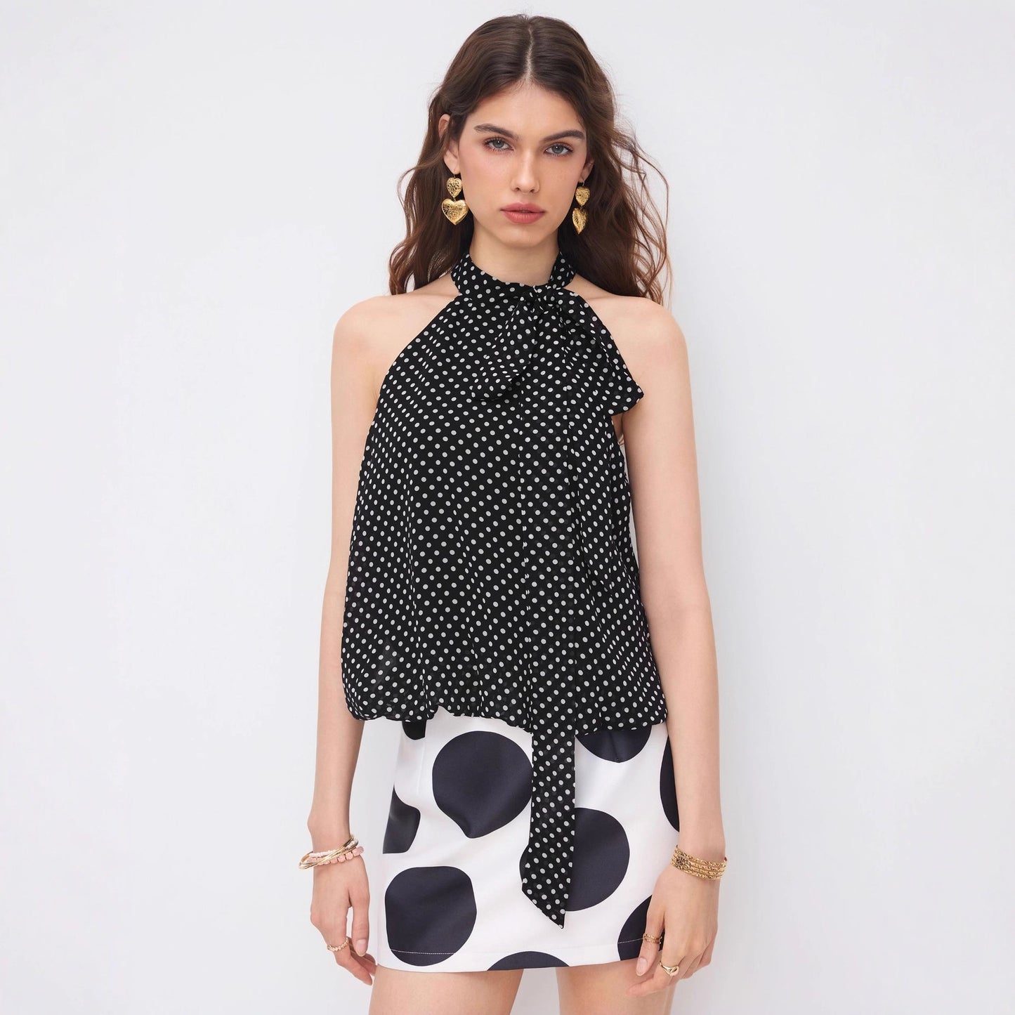 Round-neck Polka-dot Sleeveless Tie-neck Top by Mirlaine Univers Round-neck Polka-dot Sleeveless Tie-neck Top Mirlaine Univers round-neck-polka-dot-sleeveless-tie-neck-top 0 Round-neck Polka-dot Sleeveless Tie-neck Top Mirlaine Univers Round-neck Polka-dot Sleeveless Tie-neck Top