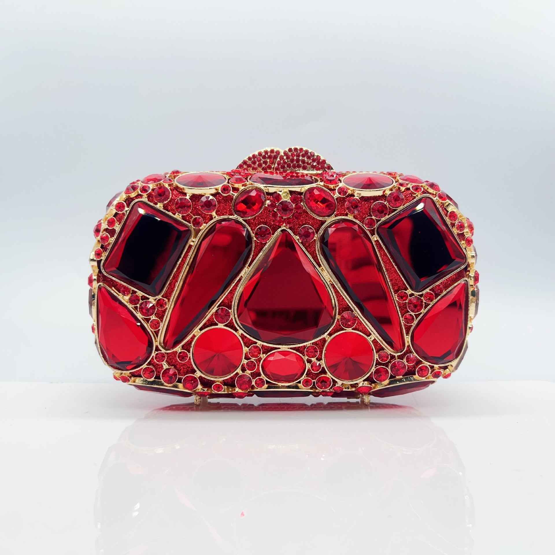 Diamond-Encrusted Evening Bag Glass Diamond Womens Clutch