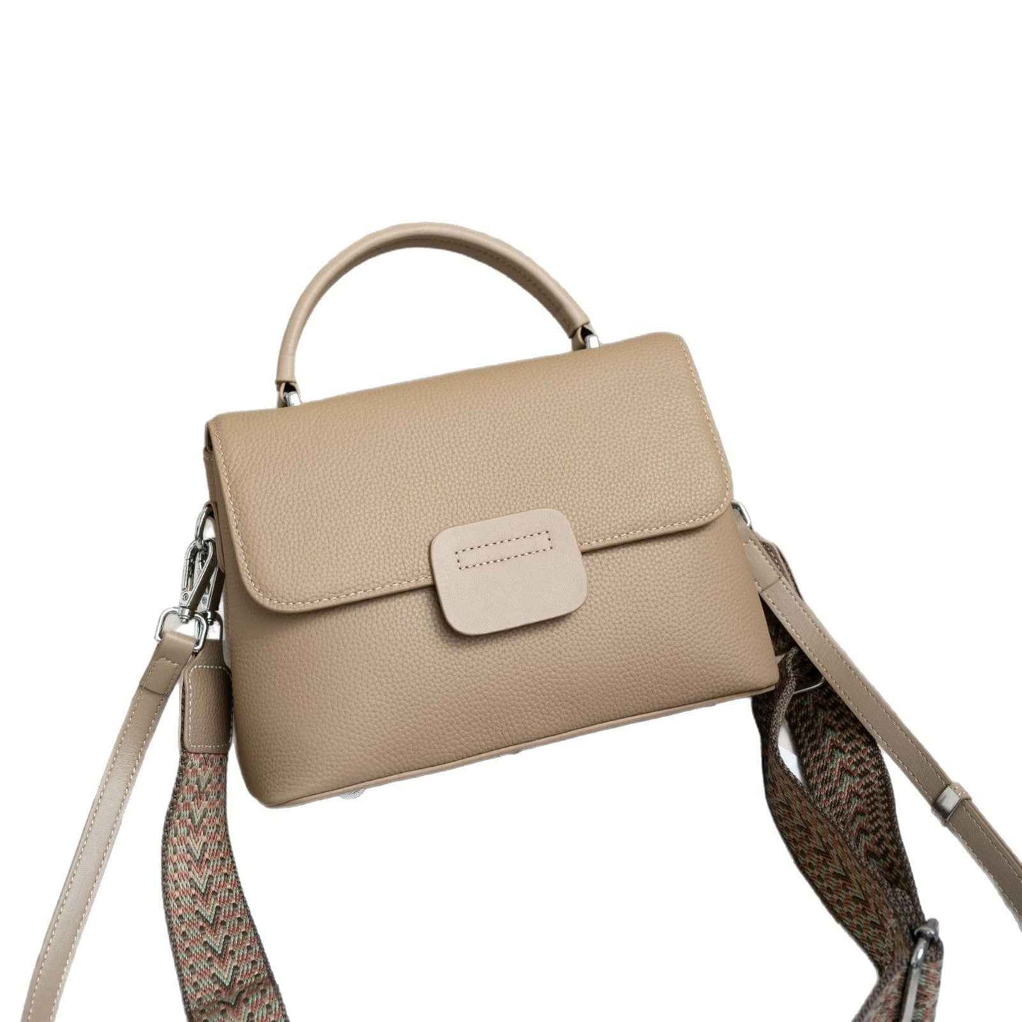 Womens Top-Grain Leather Tote Bag For Commuting Large Capacity