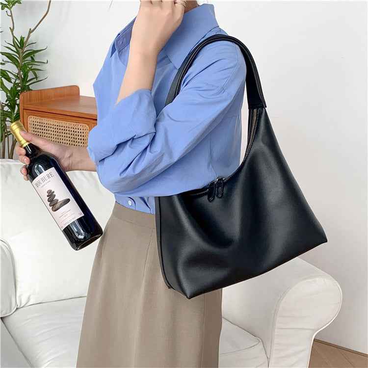 Simple Soft-leather Shoulder Bag For Women Versatile And Niche