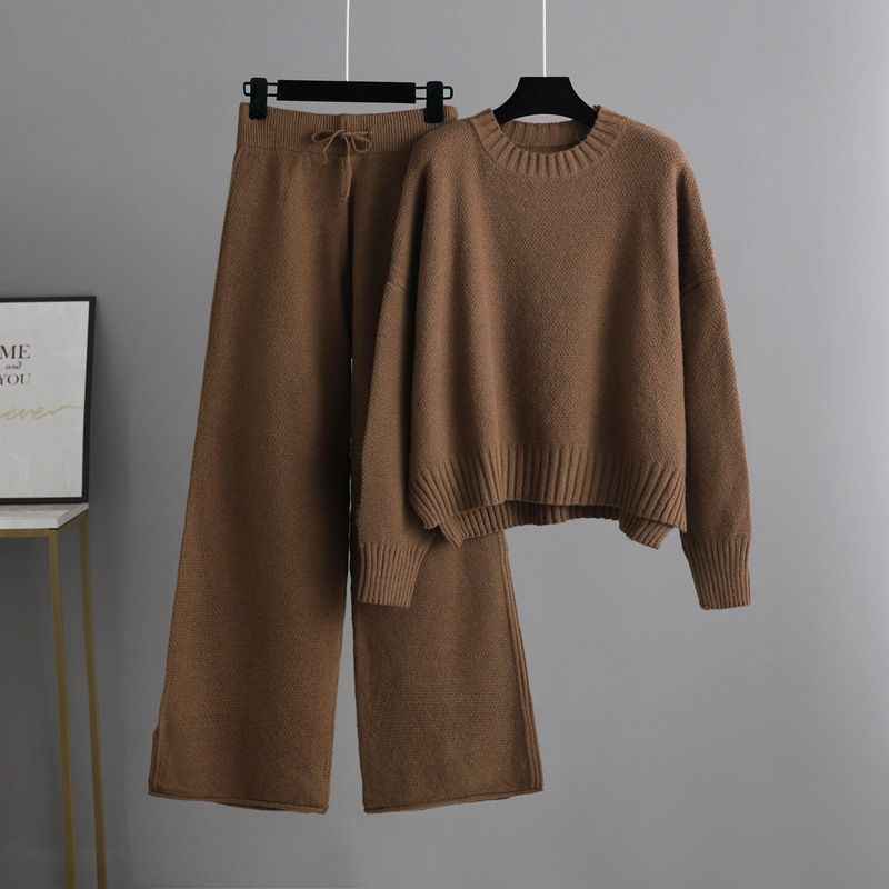 Fashion Casual Knitting Suit Pants Korean Style Loose Women