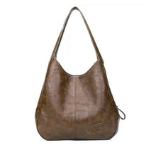 Vintage Large Capacity Shoulder Bags For Women Retro PU Leat