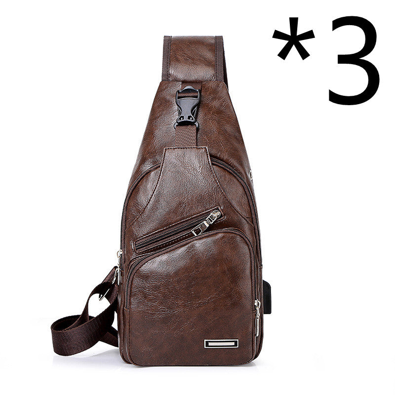 Casual Fashion Men's USB Charging Chest Bag by Mirlaine Univers