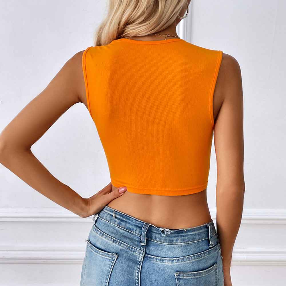 Solid-color Sleeveless Tube Top Wearable As An Outer Layer Or Inner Base