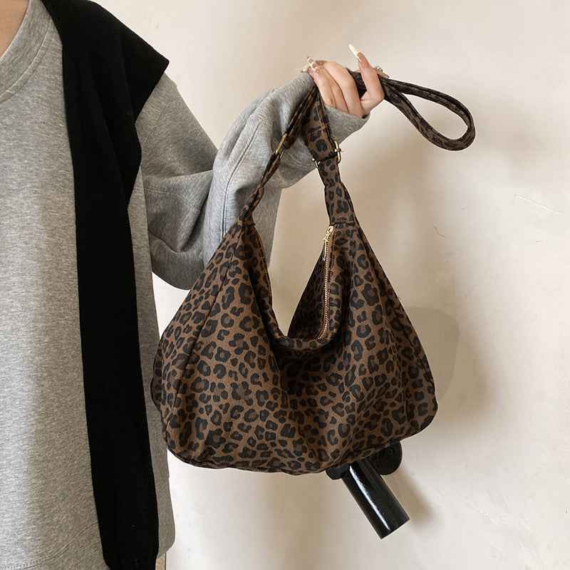 Large Capacity Leopard-Print Shoulder Crossbody Bag