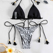 Women's Casual Printed Strappy Tassel Two-Piece Swimsuit