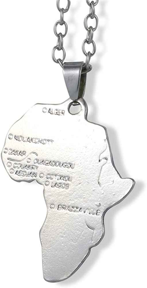 Emerald Park Jewelry Africa Continent Charm Chain Necklace