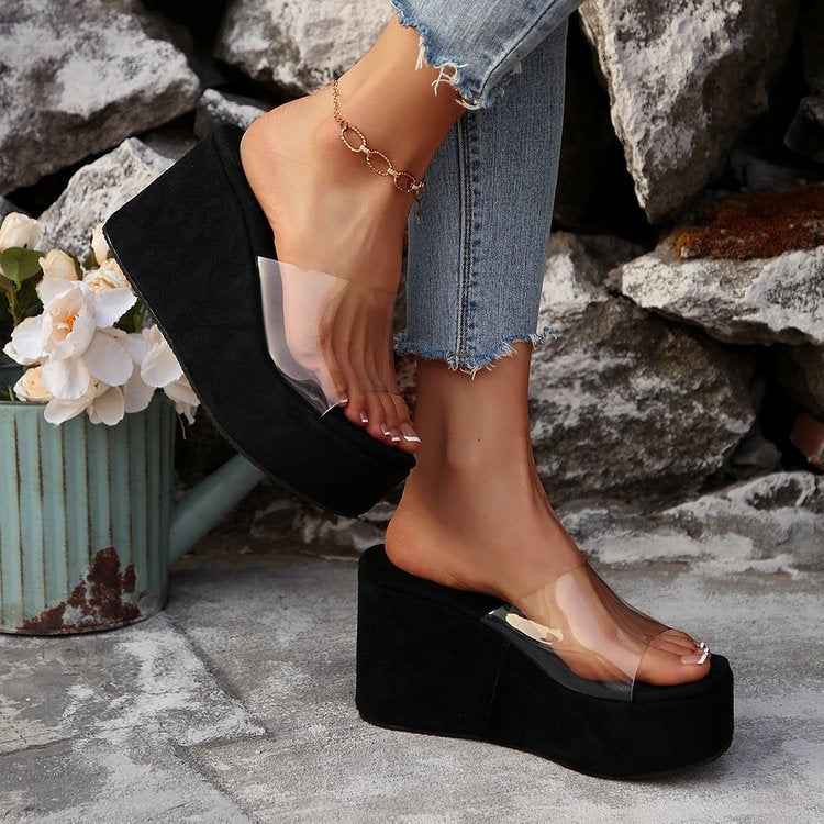 Plus-size Thick-soled Wedge Sandals For Women