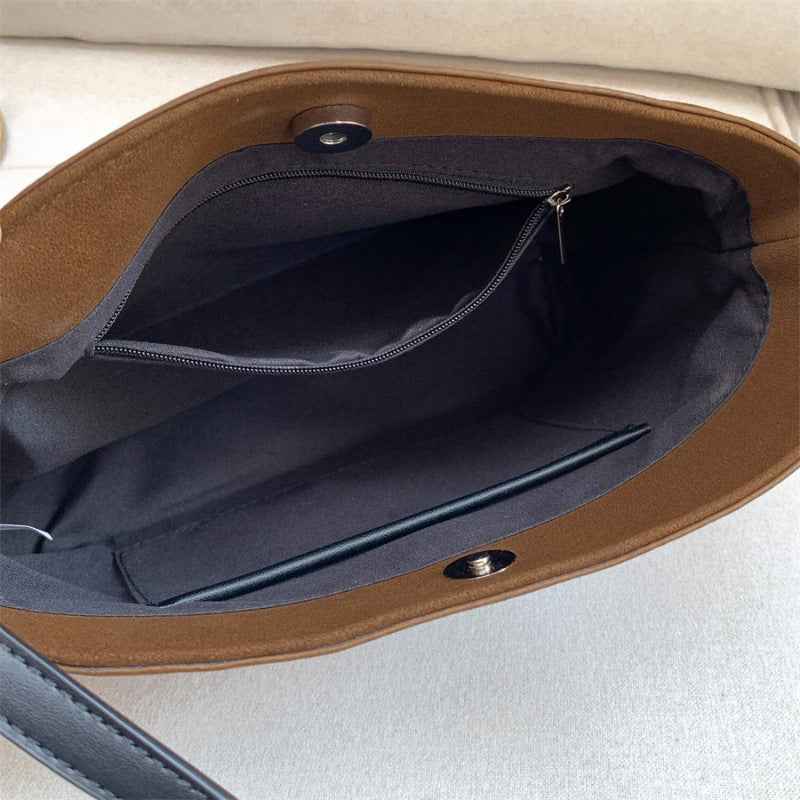 Retro Suede-Like Simple All-Match Tote Bag For Women