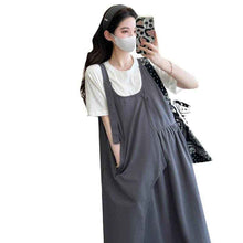 Adjustable Irregular Vest Dress And Base T-Shirt Two-Piece Set