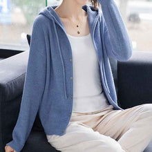 Hooded Sweater Coat Women Long Sleeve Single-breasted Sweaters Clothes