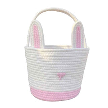 Easter Egg Portable Basket Cartoon Rabbit Hand-woven Cotton Cord Candy Bag