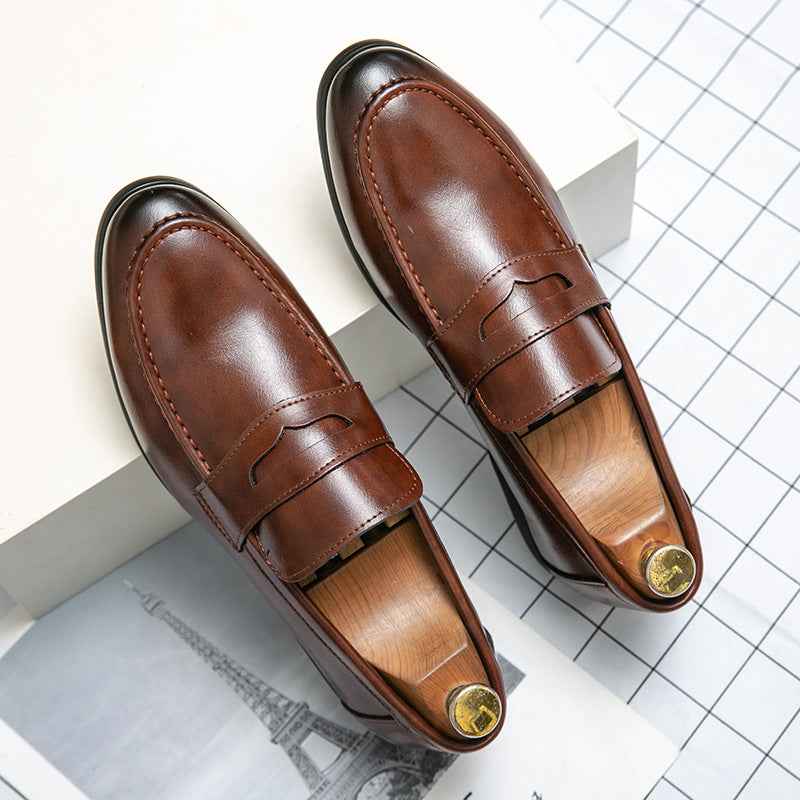 Pointed Toe Minimalist Leather Shoes In British Style