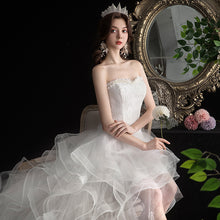 Short Front And Back Length Small Trailing Wedding Dress by Mirlaine Univers