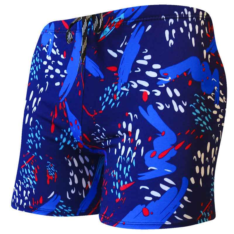 Printed Adult Swimming Trunks Men's Plus Size Boxer Beach Shorts