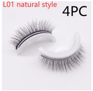 Reusable 3D Mink Lashes Natural False Eyelashes Self Adhesive Fake Glue Free Makeup Eyelash Extension Silk by Mirlaine Univers