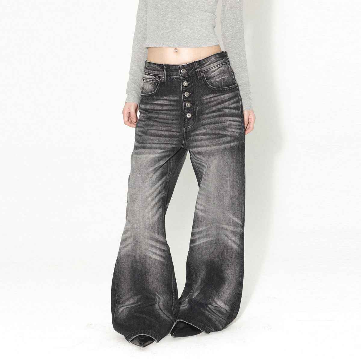 Retro Zipped Five Button Jeans