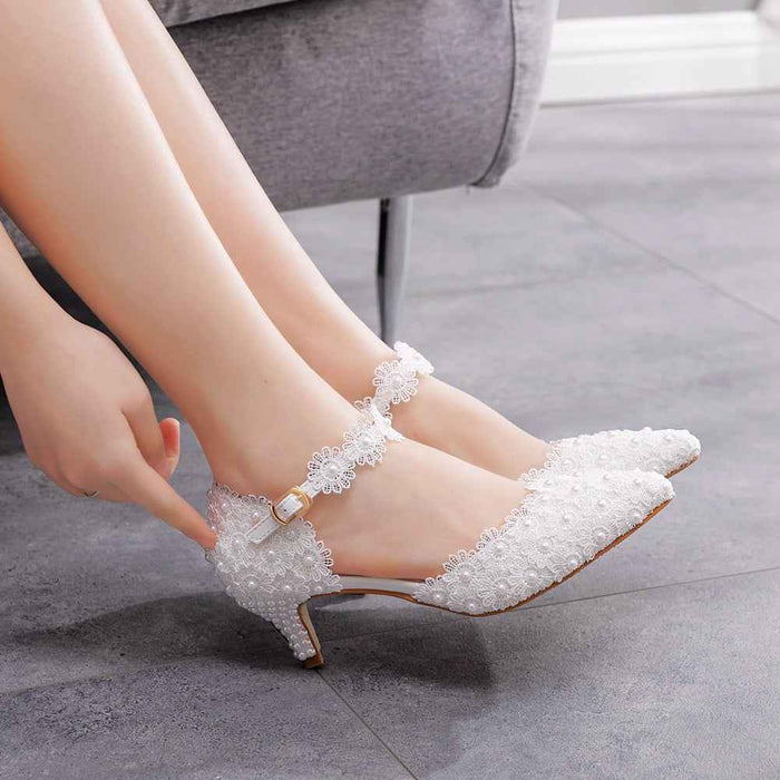 Pointed Toe Low Heel Large Size Sandals For Women