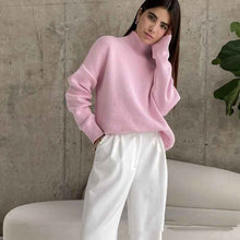 High Collar Loose Knitted Top Sweaters Women's Clothing