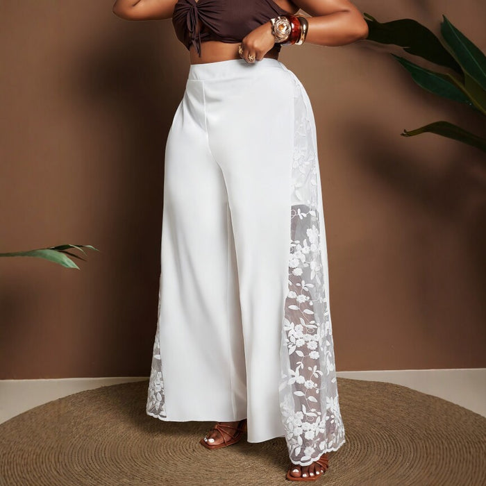 Pantalon décontracté ample grande taille pour femme