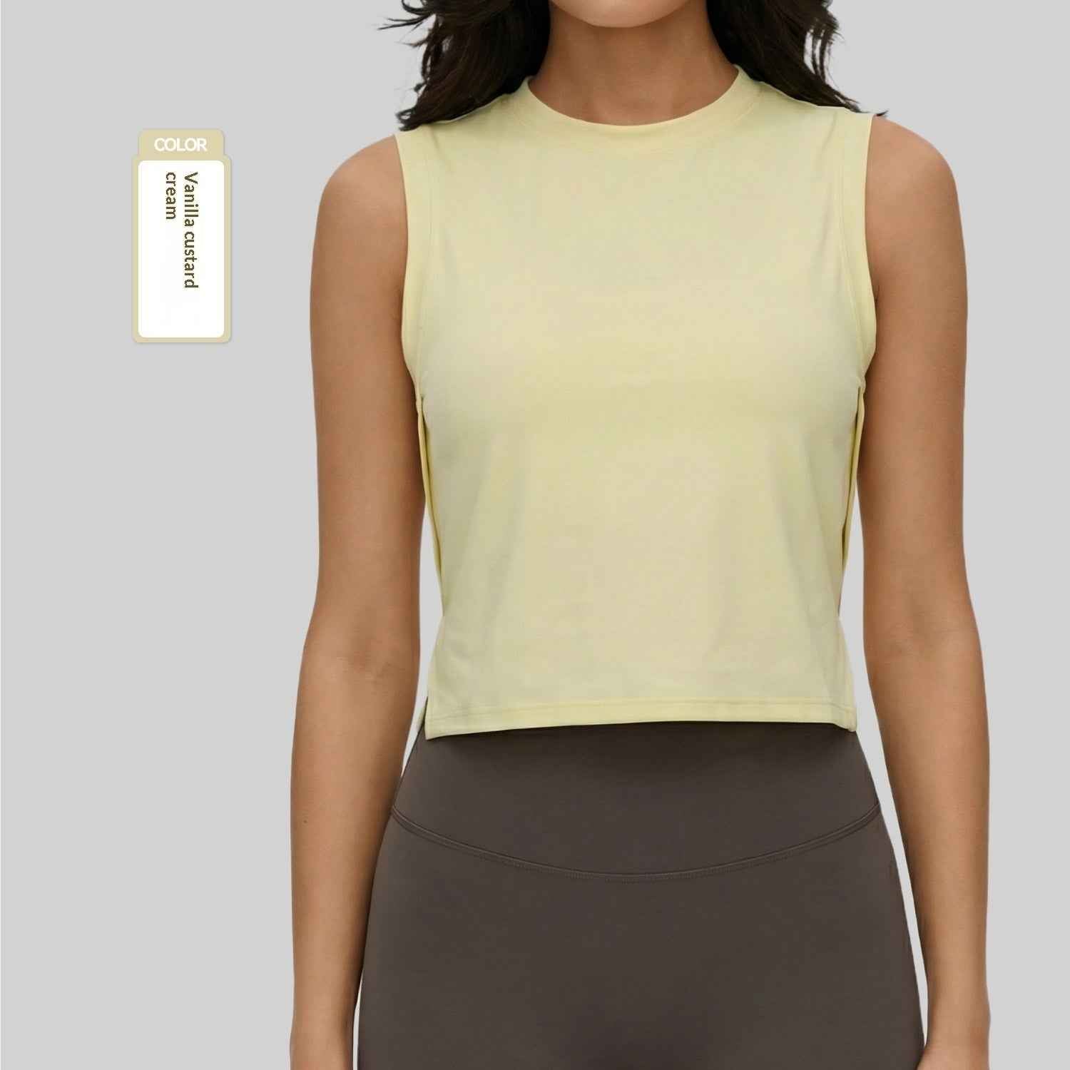 Sleeveless Womens Cropped Loose-fitting Yoga Toplightweight Breathable And Casual