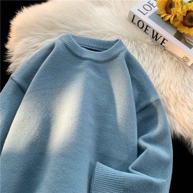 Men's Simple Solid-Color Sweaters For Autumn And Winter
