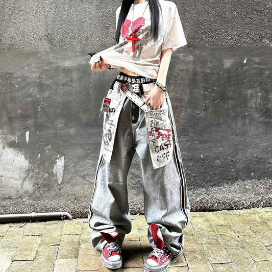 Loose Casual Denim Jeans With A Punk Edgeperfect For A Tomboy Or Edgy Cowgirl Look