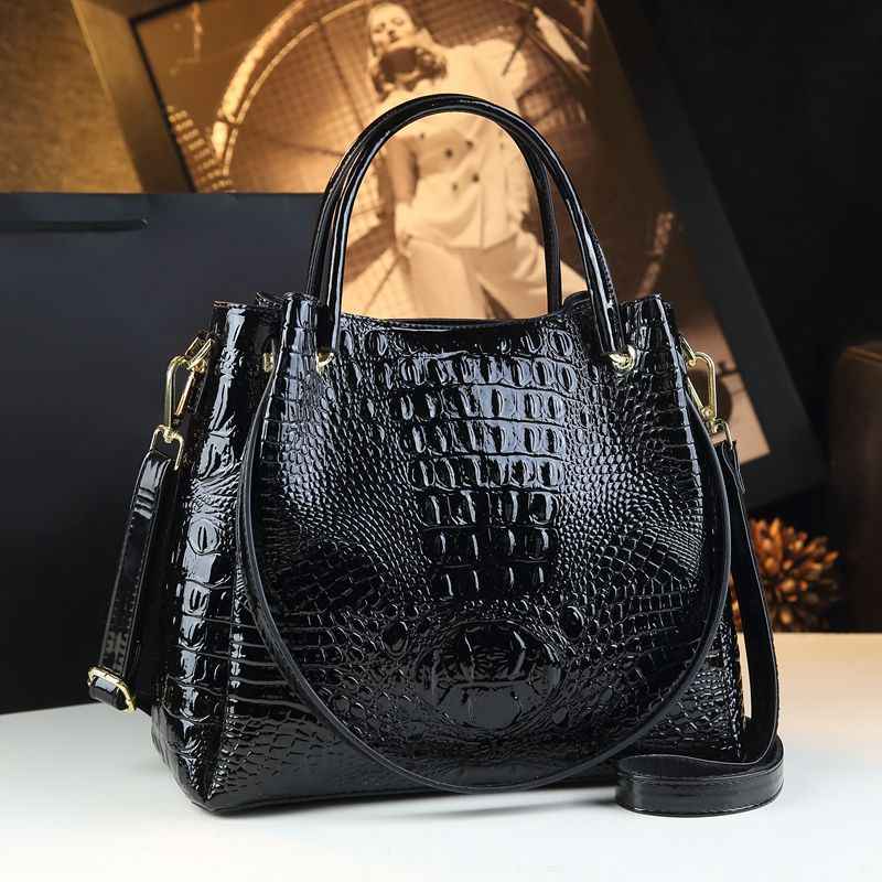Stylish Textured And Colorful Crocodile-Print Womens Shoulder Bag