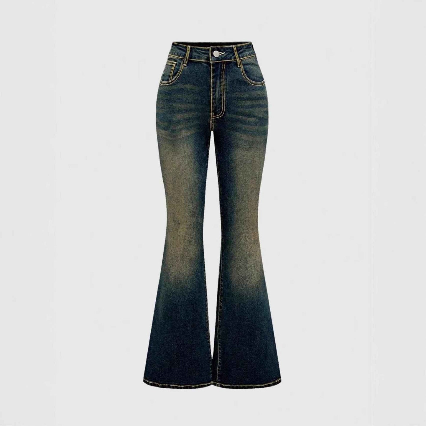 Retro Embroidered Flared Jeans