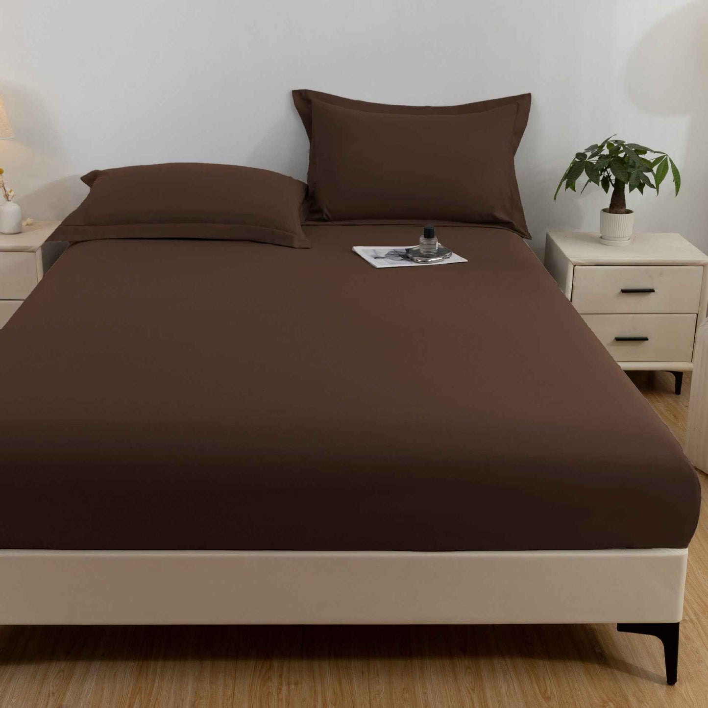 Solid Color Frosted Double Layer Water-proof Mattress Protective Cover Skin-friendly Soft Dustproof Protective Bedding