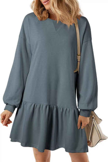 Women's Casual Crew-Neck Long-Sleeve Knitted Dress