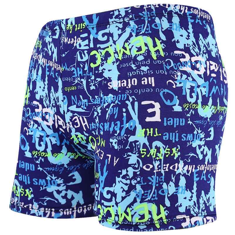 Printed Adult Swimming Trunks Men's Plus Size Boxer Beach Shorts