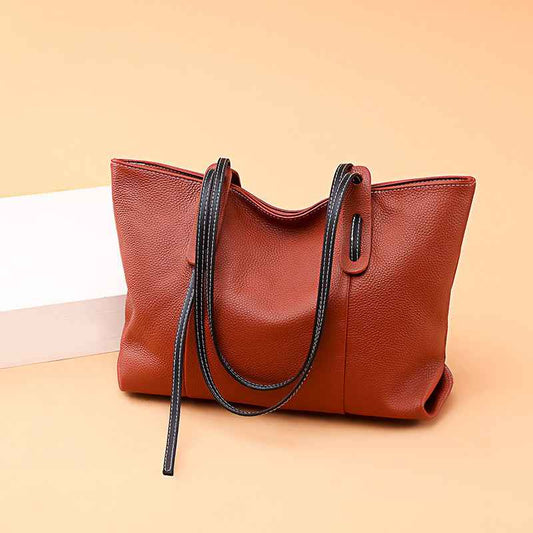 European And American Casual Top Layer Cowhide Handbag