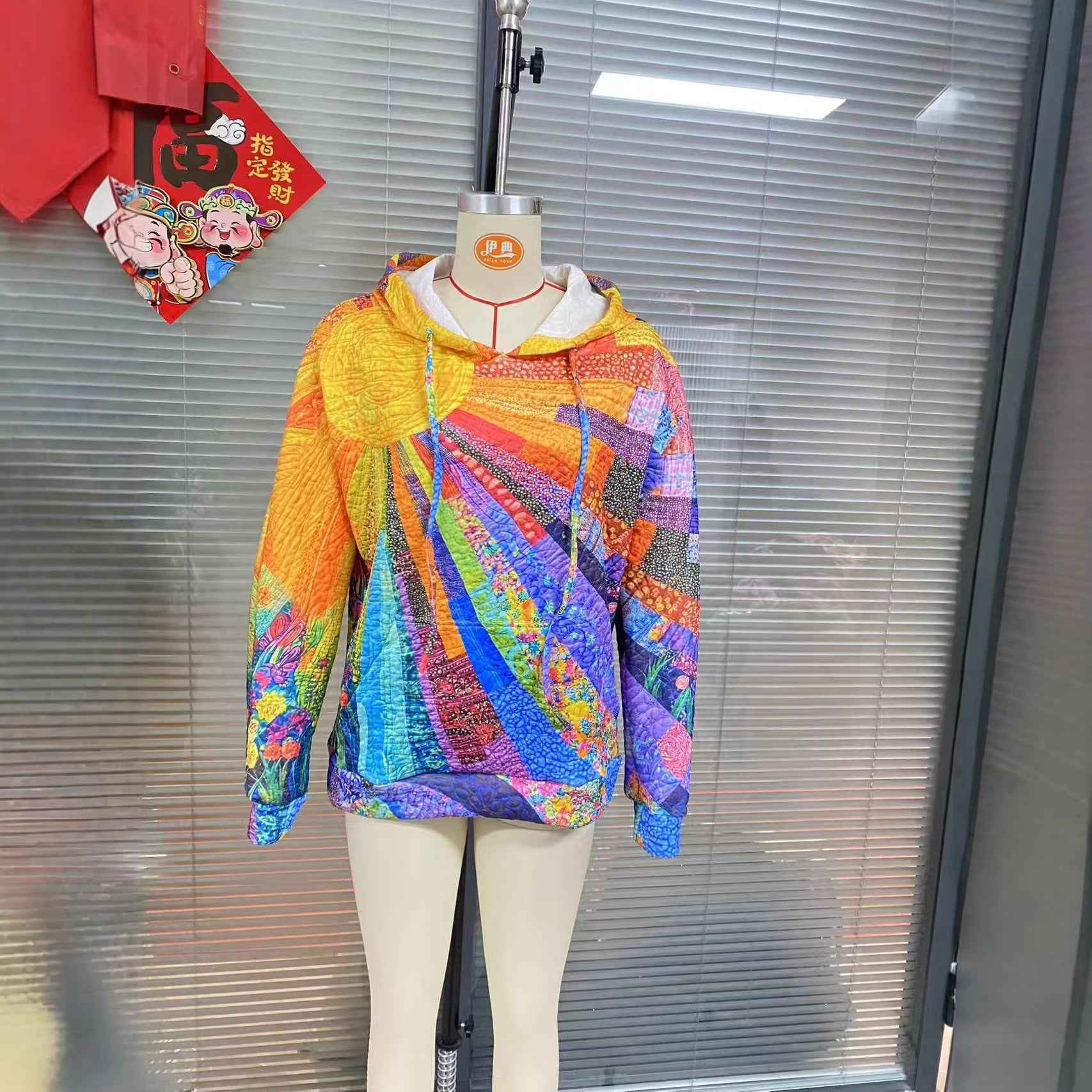 3D Digital Printed Sun Pattern Colorful Women's Sweatshirt