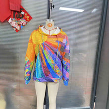 3D Digital Printed Sun Pattern Colorful Women's Sweatshirt