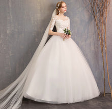 Slim Mid-sleeve Plus Size Photo Studio Wedding Dress by Mirlaine Univers